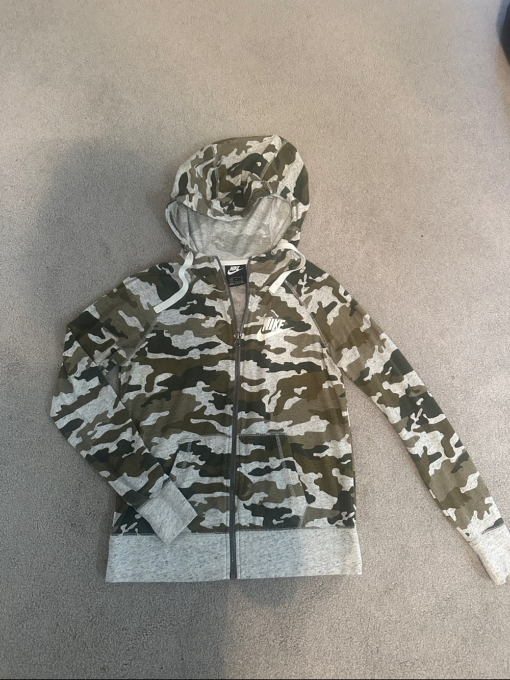 Women’s Nike Olive & Gray Camo Zip-Up Hoodie